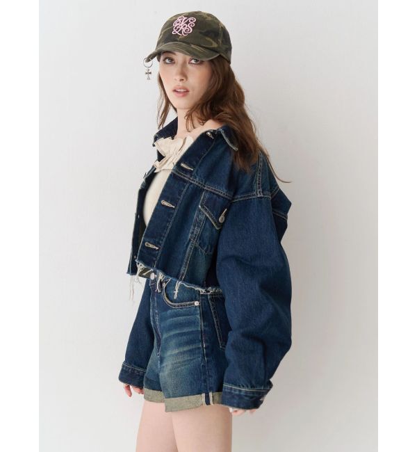 EVRIS「ヴィンテージライクカラーショートデニムパンツ【セットアップ着用可能】」|デニム|