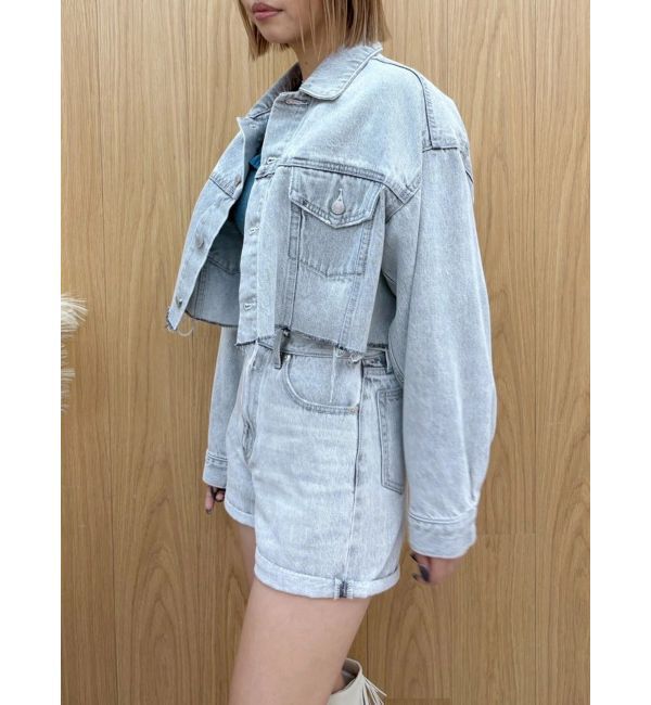 EVRIS「ヴィンテージライクカラーショートデニムパンツ【セットアップ着用可能】」|デニム|