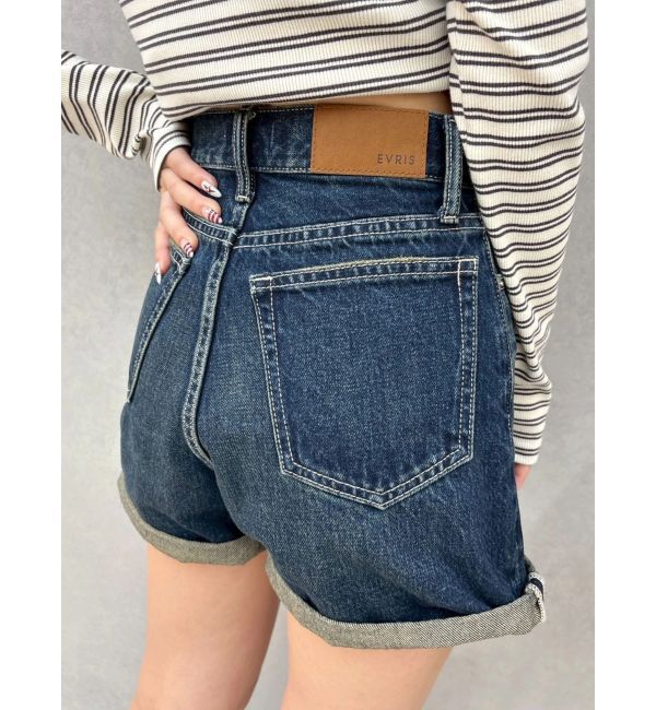 EVRIS「ヴィンテージライクカラーショートデニムパンツ【セットアップ着用可能】」|デニム|