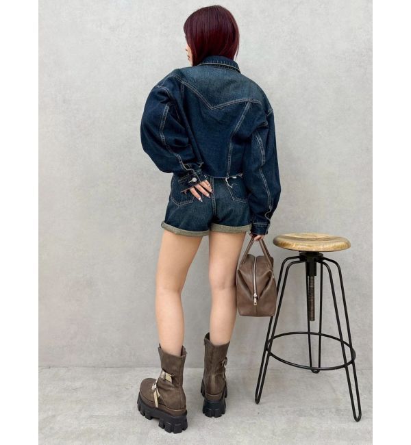 EVRIS「ヴィンテージライクカラーショートデニムパンツ【セットアップ着用可能】」|デニム|