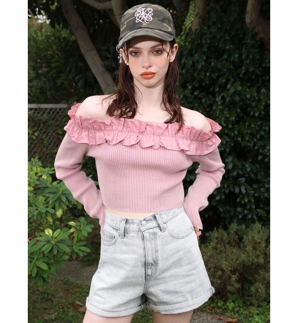 EVRIS「ヴィンテージライクカラーショートデニムパンツ【セットアップ着用可能】」|デニム|