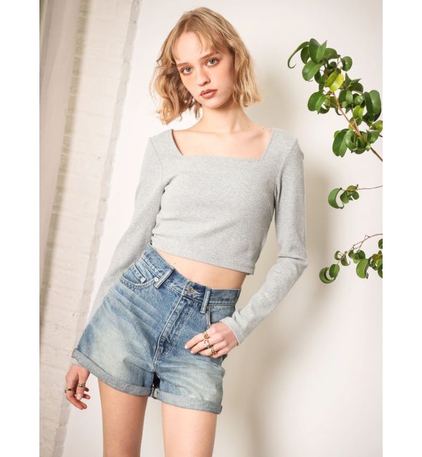 EVRIS「ヴィンテージライクカラーショートデニムパンツ【セットアップ着用可能】」|デニム|