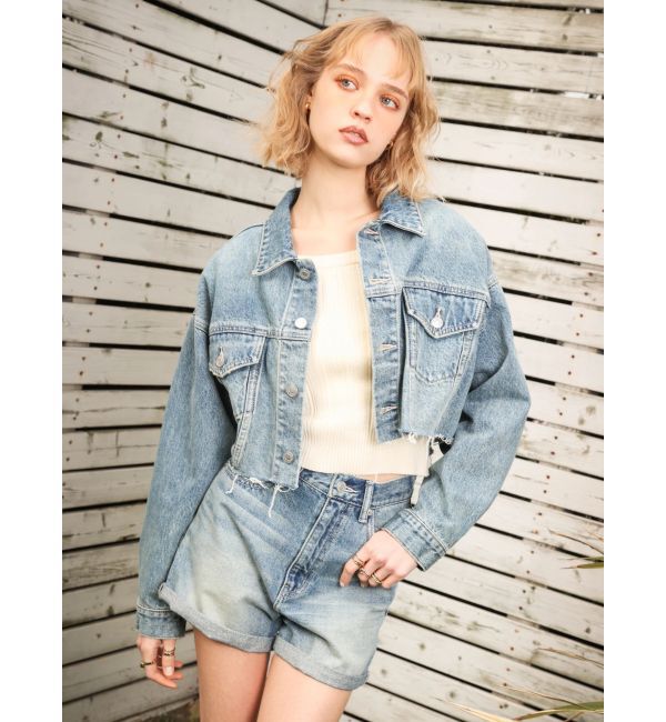 EVRIS「ヴィンテージライクカラーショートデニムパンツ【セットアップ着用可能】」|デニム|