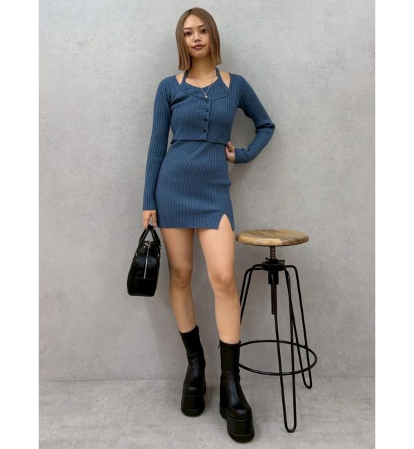 EVRIS「レイヤードホルターネックミニワンピース」|ワンピース|