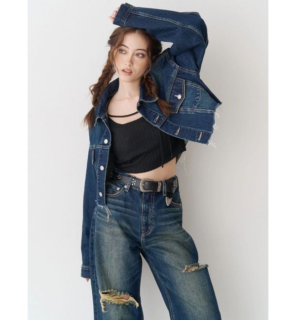 EVRIS「ストラップデザインリブニットトップス」|ニット・セーター|