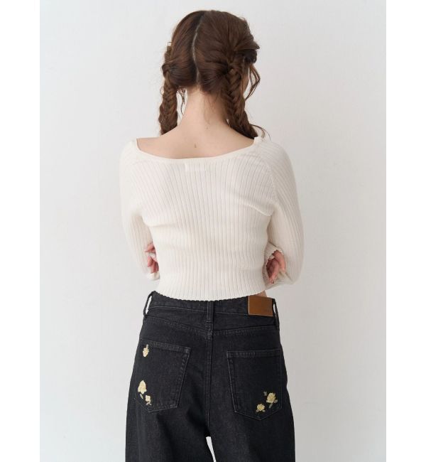 EVRIS「ストラップデザインリブニットトップス」|ニット・セーター|
