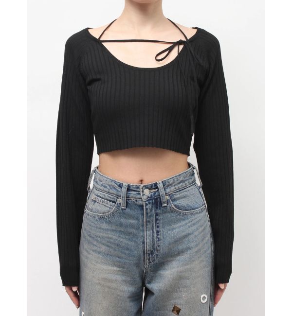 EVRIS「ストラップデザインリブニットトップス」|ニット・セーター|