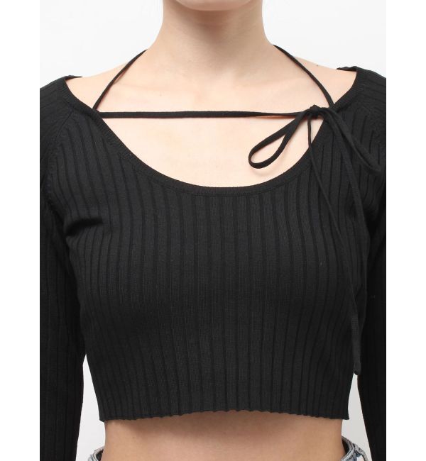 EVRIS「ストラップデザインリブニットトップス」|ニット・セーター|
