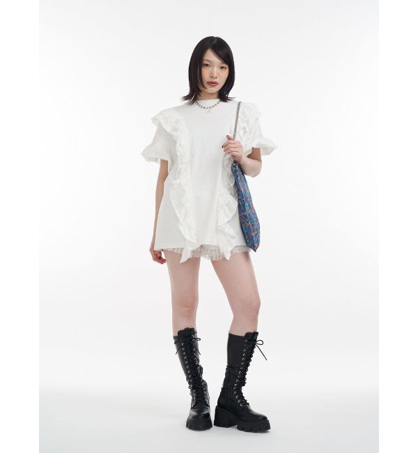jouetie「フリルドッキングルーズTシャツ」|Tシャツ・カットソー|