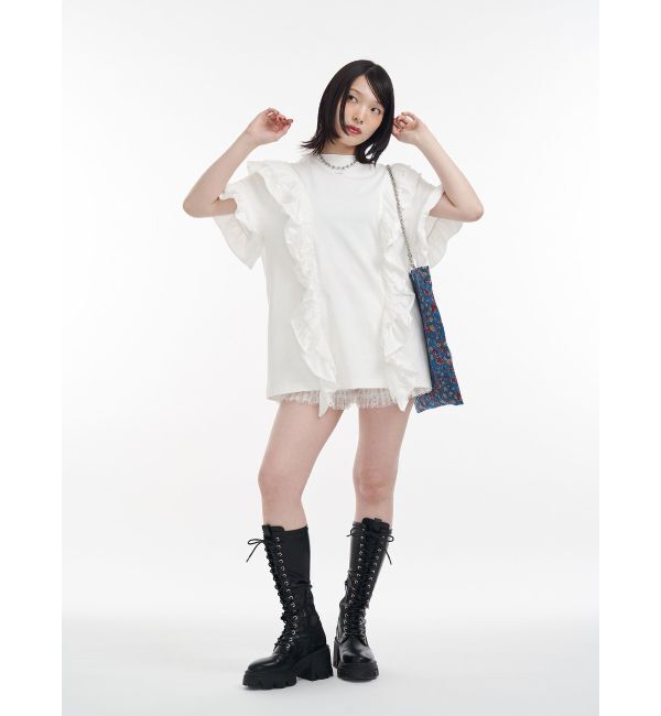 jouetie「フリルドッキングルーズTシャツ」|Tシャツ・カットソー|