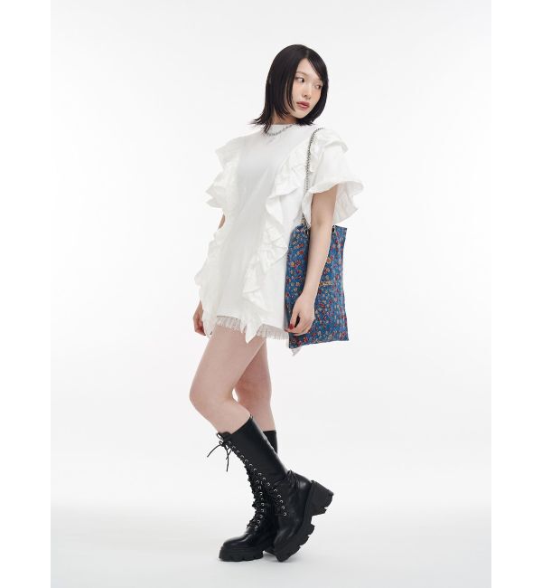 jouetie「フリルドッキングルーズTシャツ」|Tシャツ・カットソー|