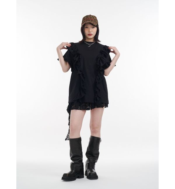 jouetie「フリルドッキングルーズTシャツ」|Tシャツ・カットソー|