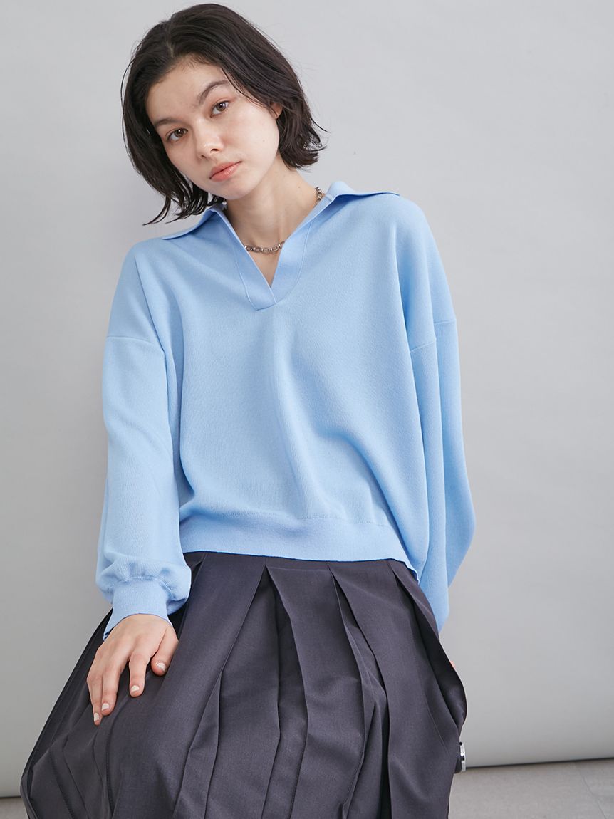 Mila Owen「【WEB限定カラー】シアーポロニット」|ニット・セーター|