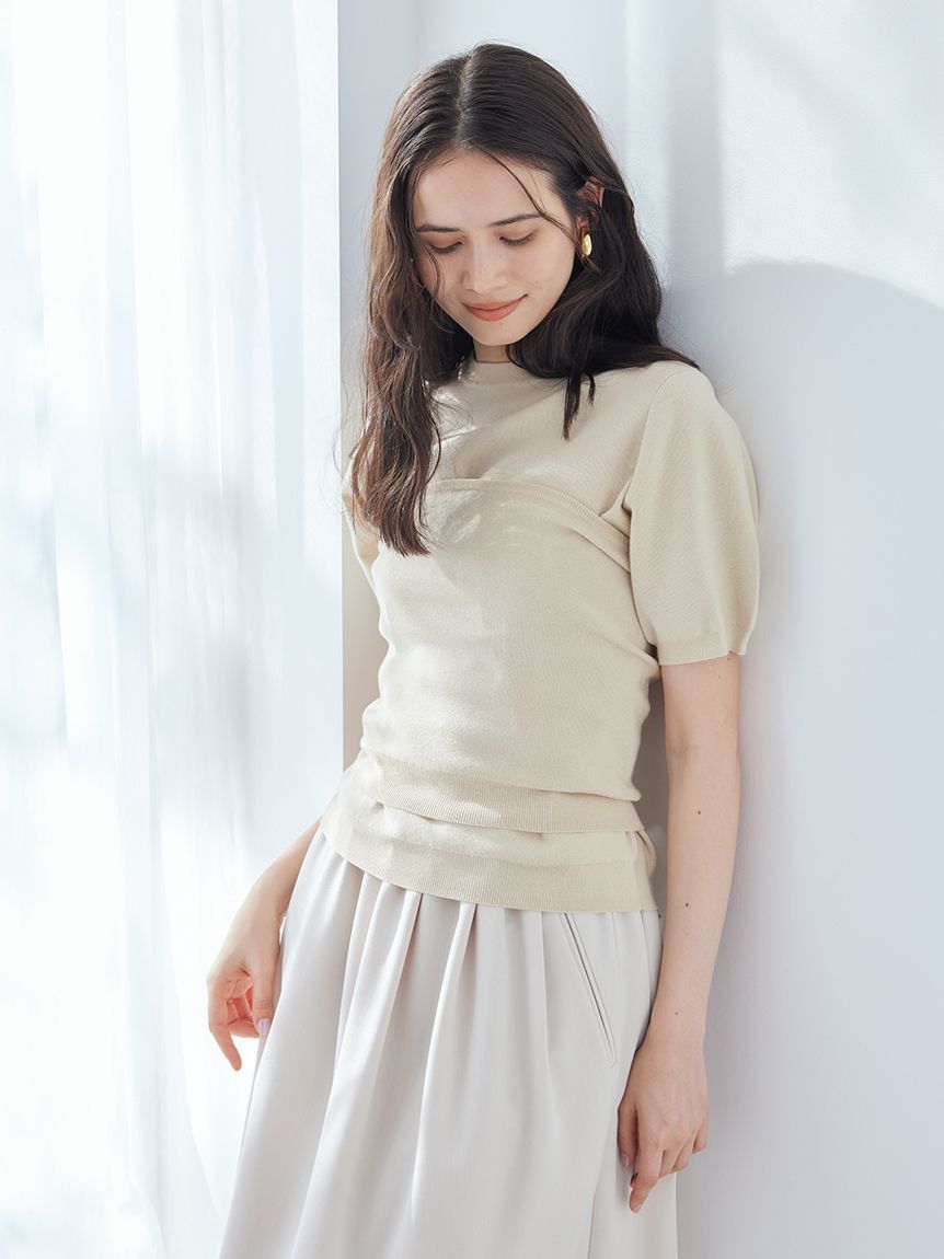 Mila Owen「コットンブレンドクールネックニット」|ニット・セーター|