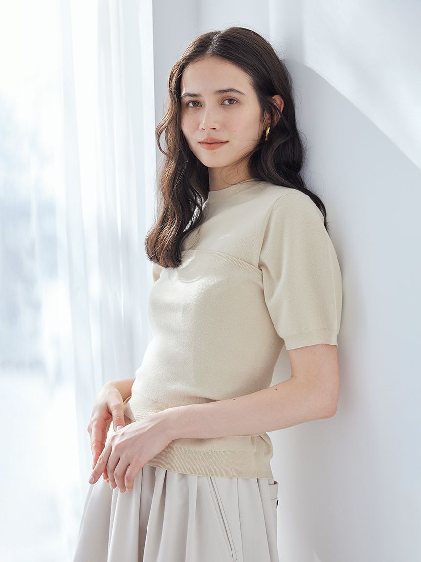 Mila Owen「コットンブレンドクールネックニット」|ニット・セーター|