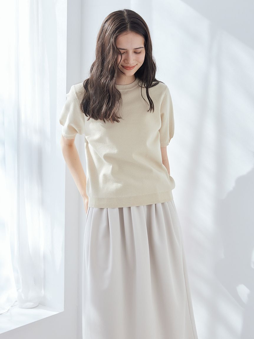 Mila Owen「コットンブレンドクールネックニット」|ニット・セーター|