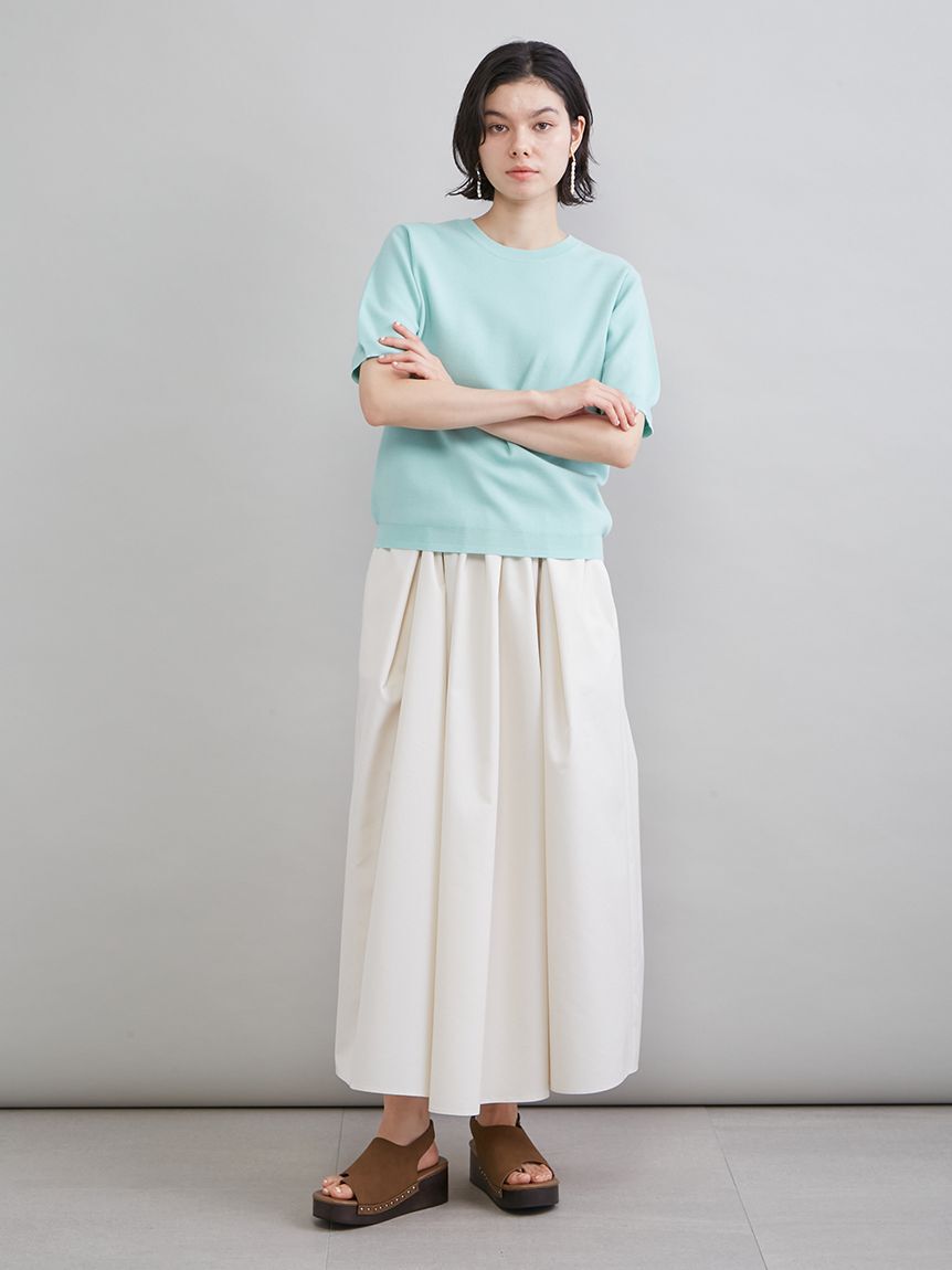 Mila Owen「コットンブレンドクールネックニット」|ニット・セーター|