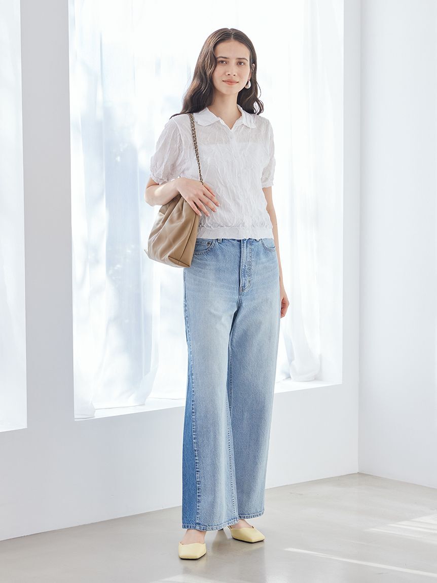 Mila Owen「ワッシャーハーフスリーブポロニット」|ニット・セーター|