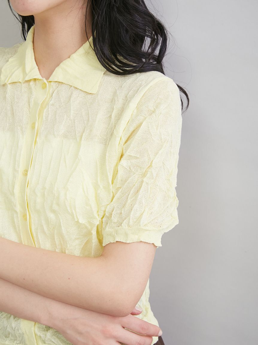 Mila Owen「ワッシャーハーフスリーブポロニット」|ニット・セーター|