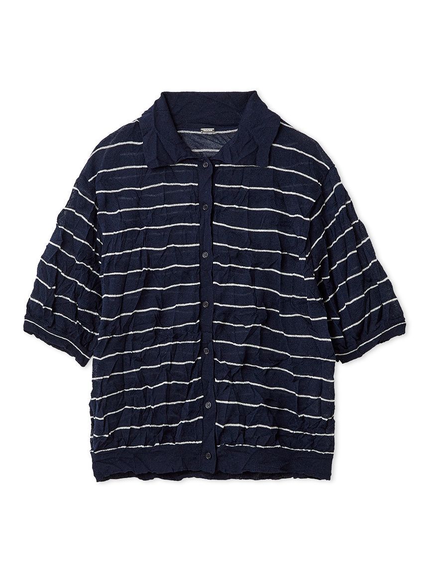 Mila Owen「ワッシャーハーフスリーブポロニット」|ニット・セーター|BORDER