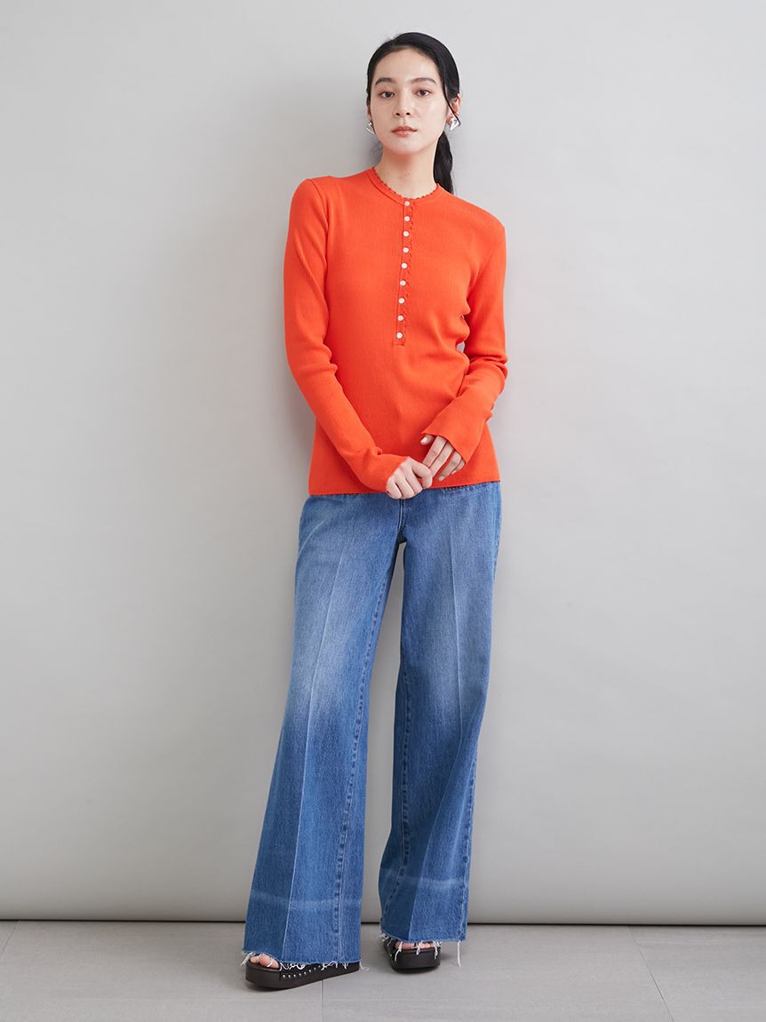 Mila Owen「刺繍スカラヘンリーネックニット」|ニット・セーター|