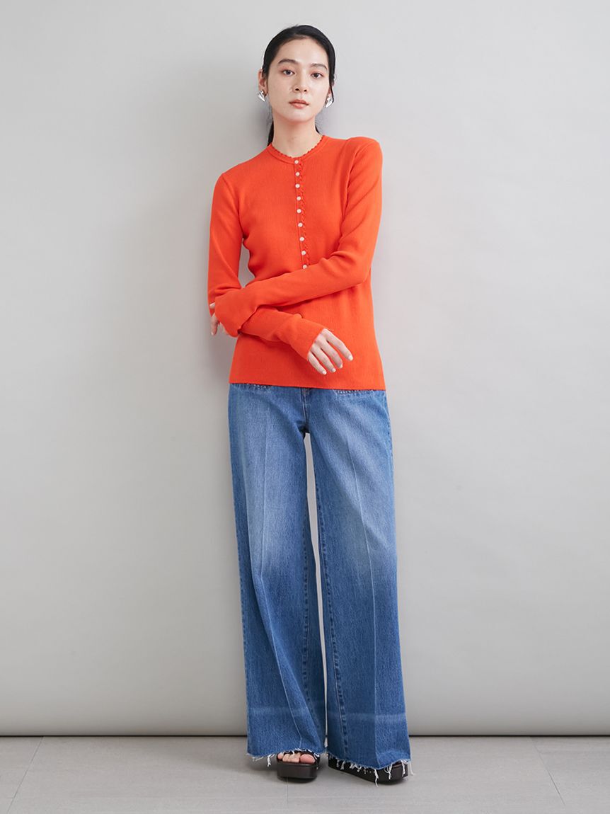 Mila Owen「刺繍スカラヘンリーネックニット」|ニット・セーター|