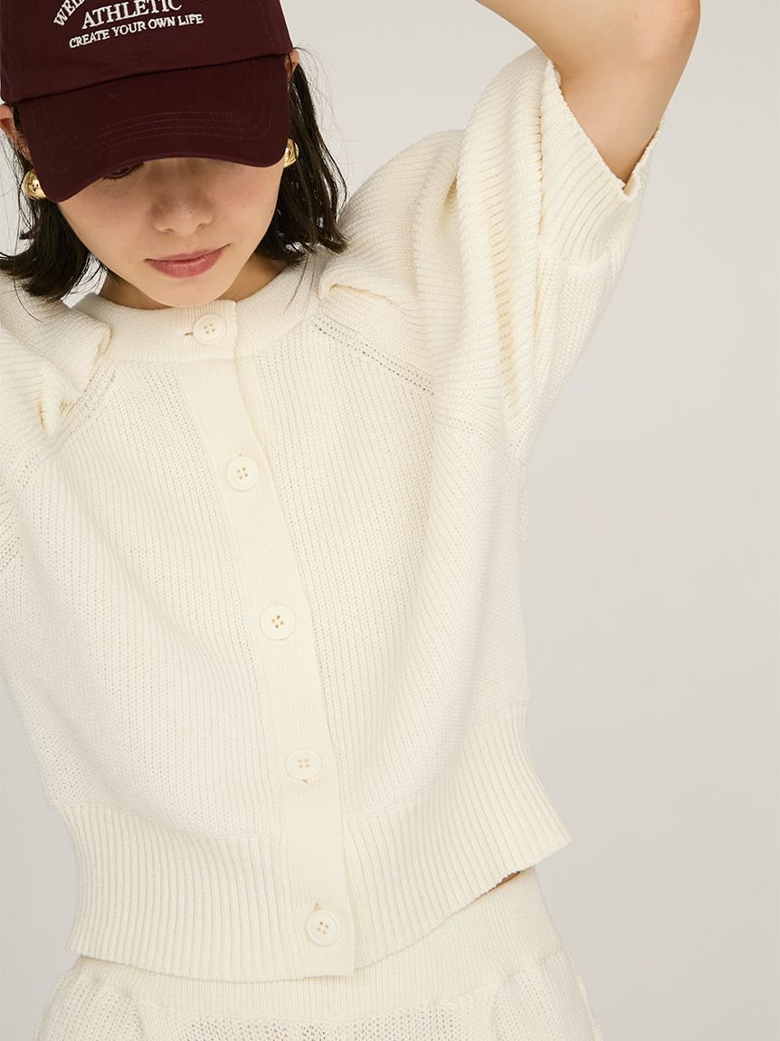 emmi atelier「パフスリーブニットカーディガン」|カーディガン|