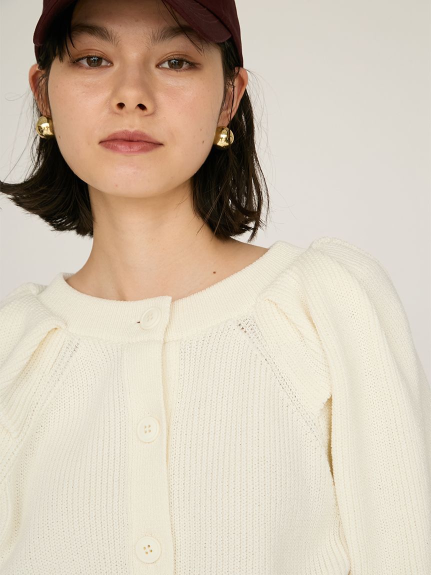emmi atelier「パフスリーブニットカーディガン」|カーディガン|