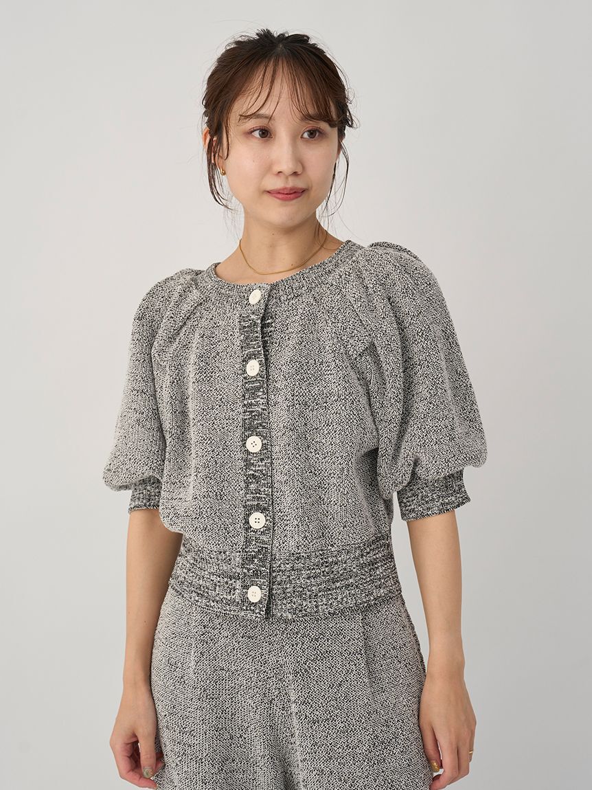 emmi atelier「パフスリーブニットカーディガン」|カーディガン|GRY