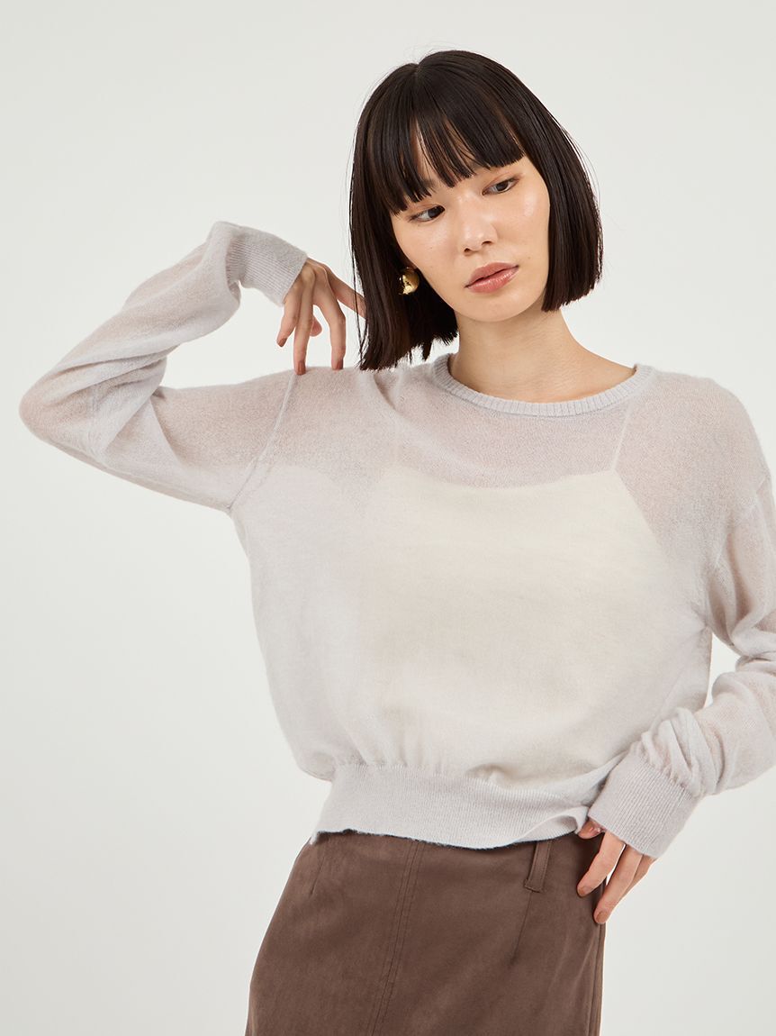 emmi atelier「シアーニットトップス」|ニット・セーター|