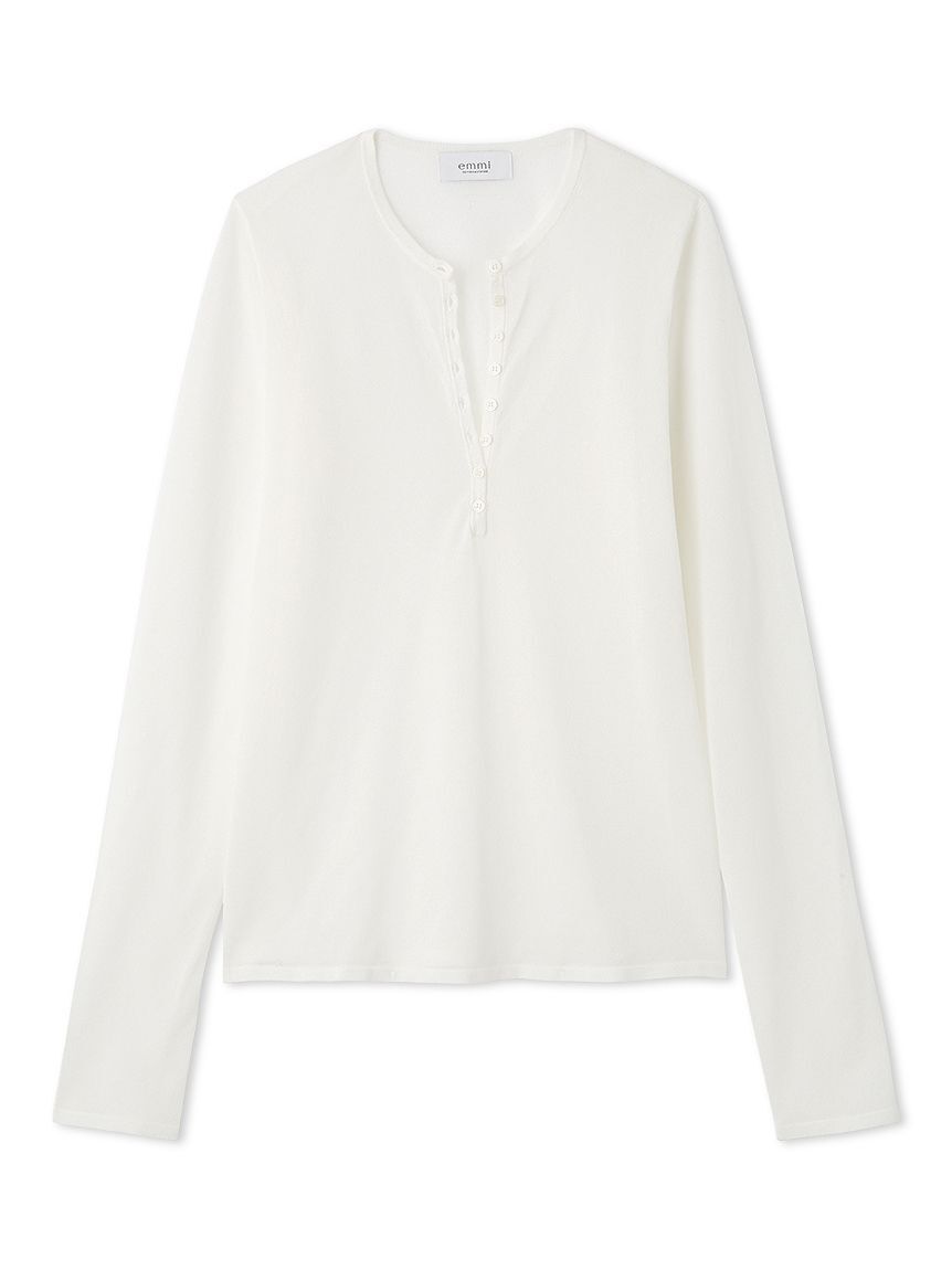 emmi atelier「【セットアイテム】eco ヘンリーネックレイヤードニットトップス」|ニット・セーター|