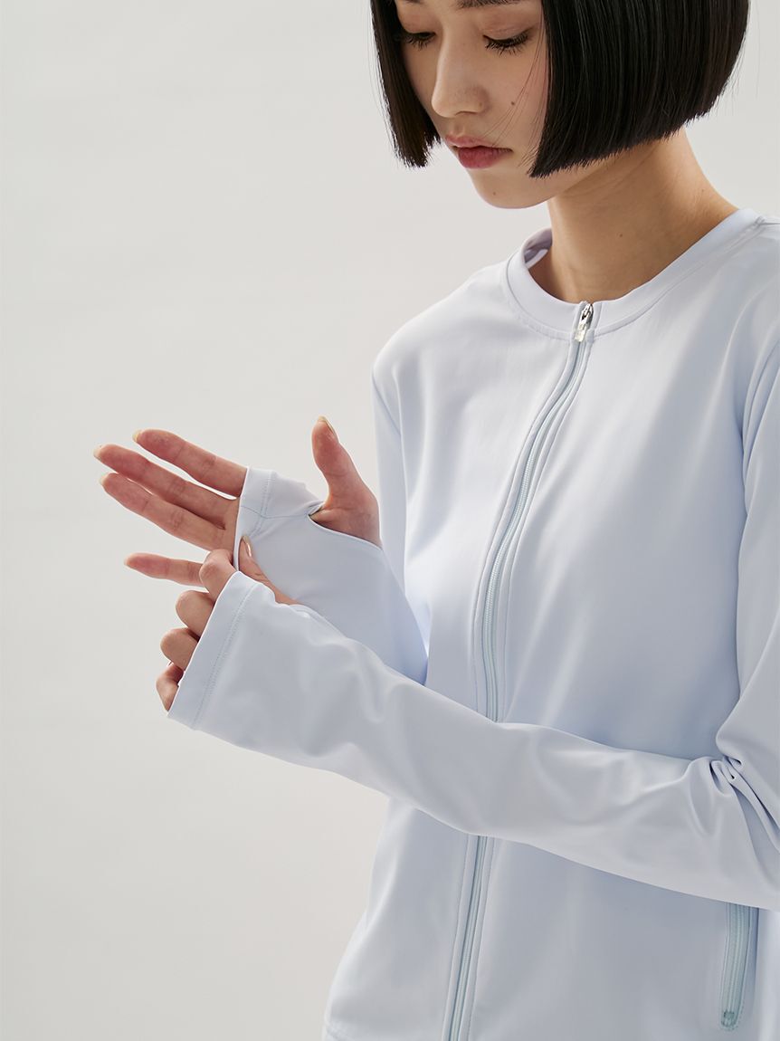 emmi yoga「【Sustainaretch】ジップアップトップス/UVカット/接触冷感」|Tシャツ・カットソー|