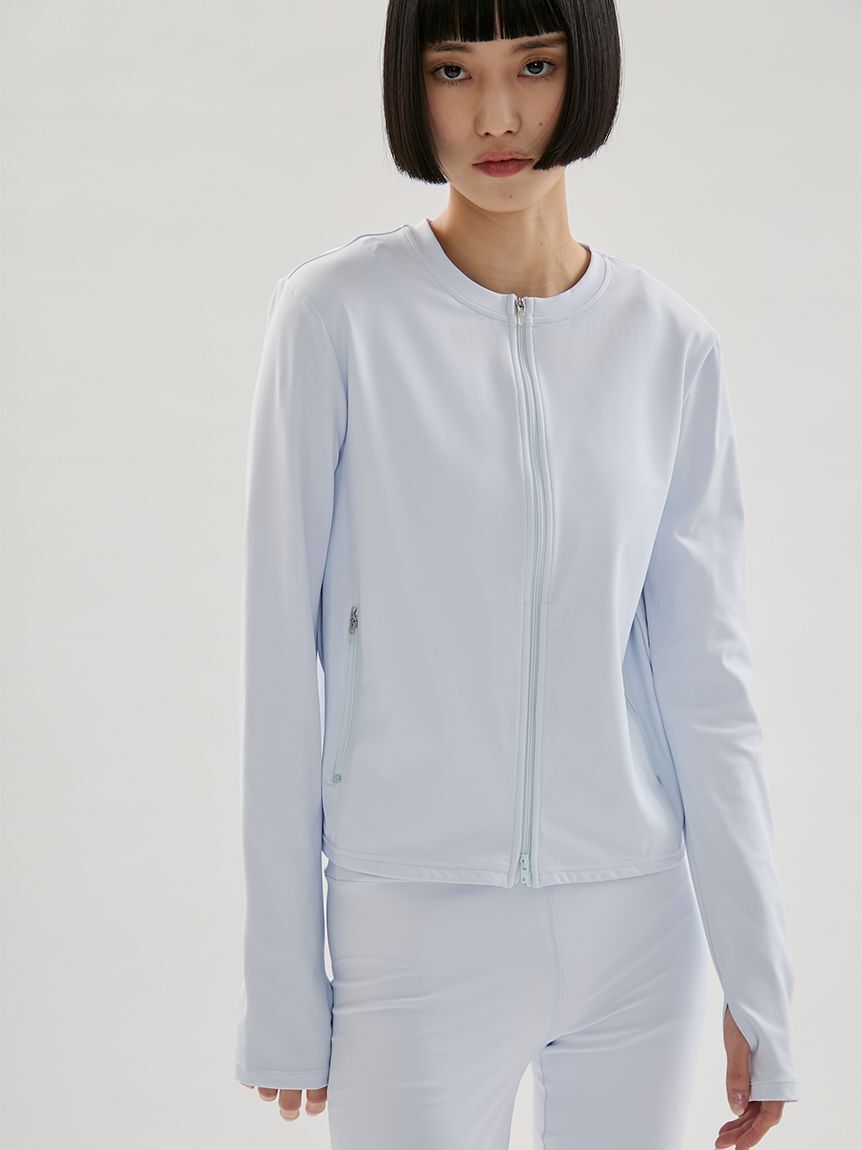 emmi yoga「【Sustainaretch】ジップアップトップス/UVカット/接触冷感」|Tシャツ・カットソー|