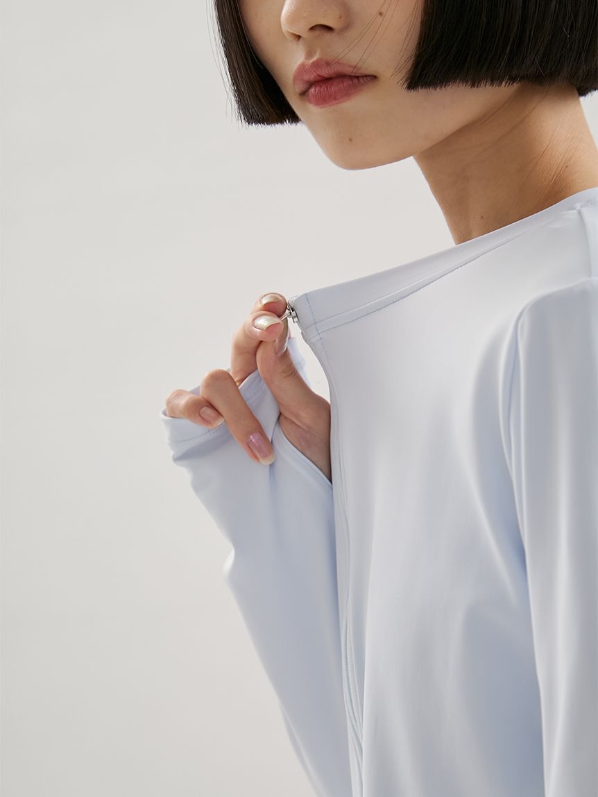 emmi yoga「【Sustainaretch】ジップアップトップス/UVカット/接触冷感」|Tシャツ・カットソー|