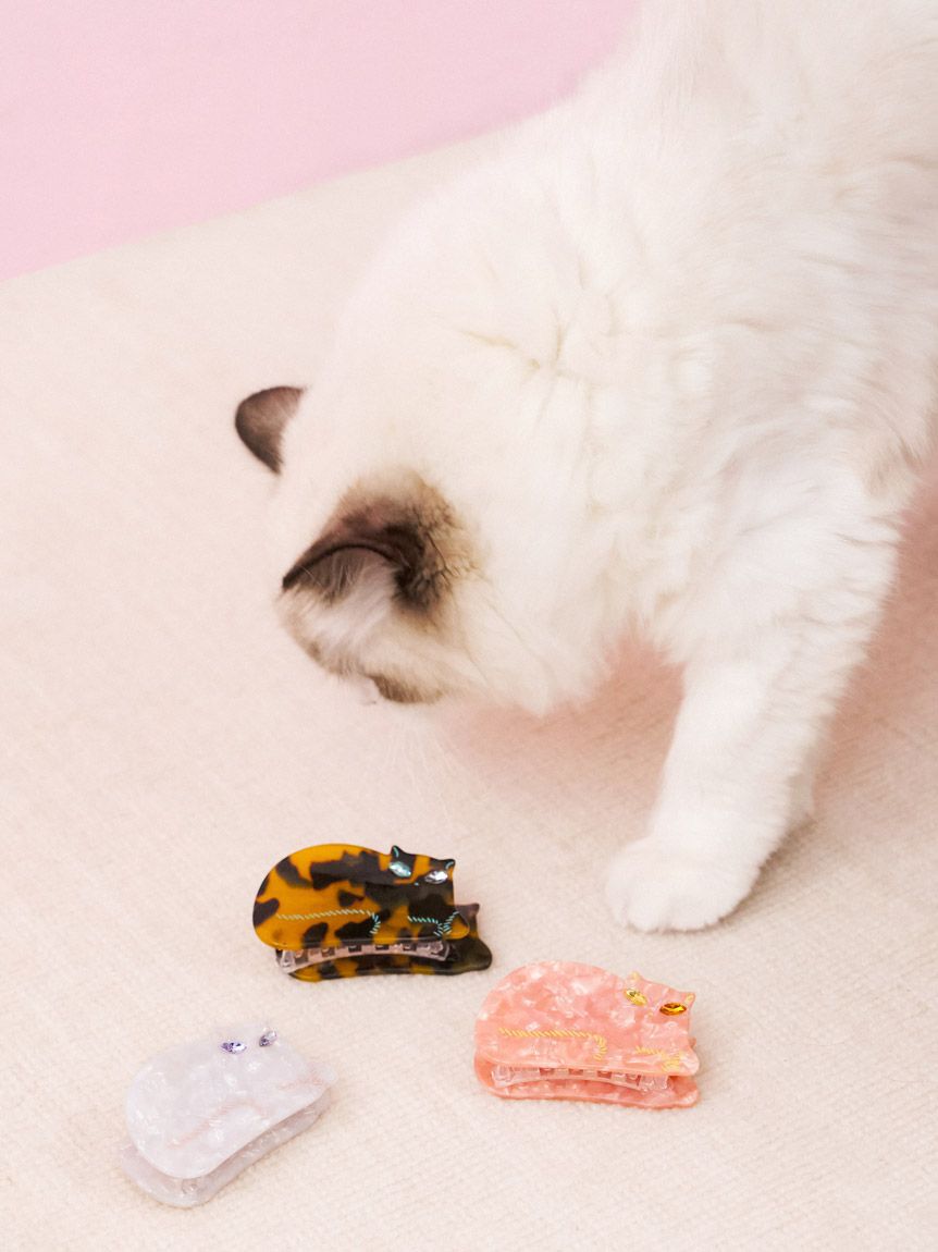 FURFUR「キャットモチーフビジューヘアクリップ」|ヘアバンド|