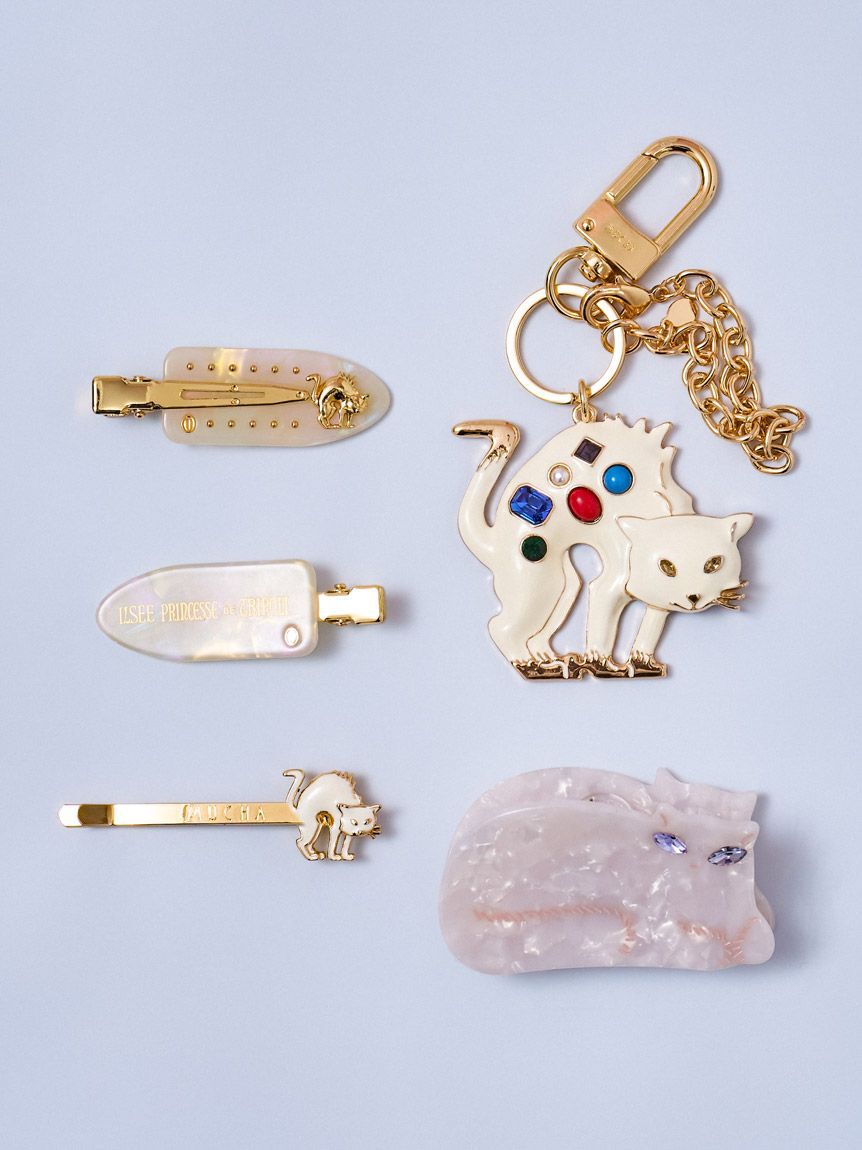 FURFUR「キャットモチーフビジューヘアクリップ」|ヘアバンド|