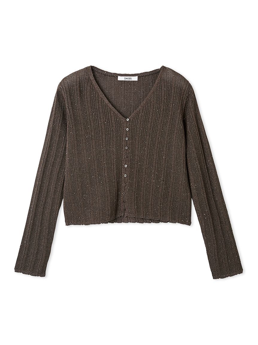 SNIDEL「リブシアーカーディガン」|カーディガン|
