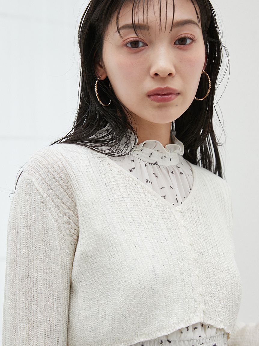 SNIDEL「リブシアーカーディガン」|カーディガン|