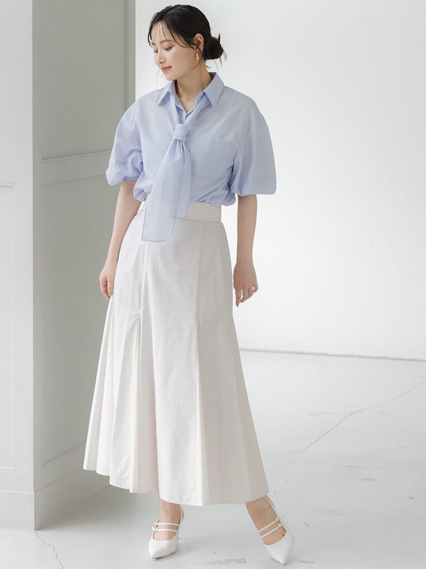 SNIDEL「ボリュームタフタスカート」|スカート|WHT