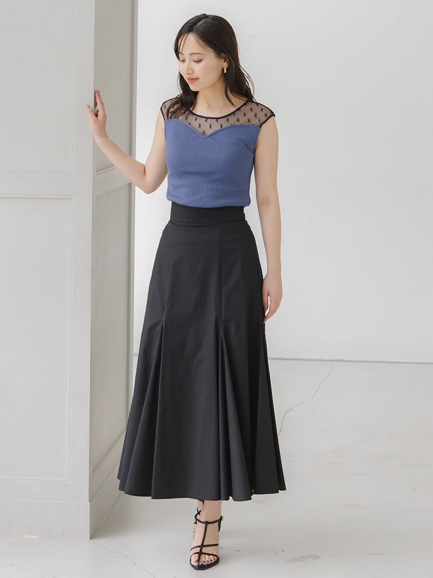 SNIDEL「ボリュームタフタスカート」|スカート|BLK