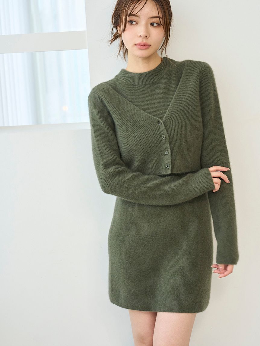 SNIDEL「ラクーン畦ショートカーディガン」|カーディガン|