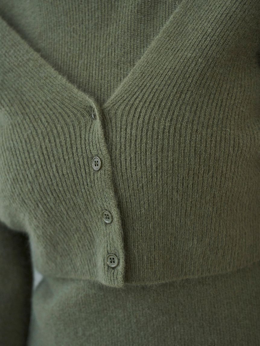 SNIDEL「ラクーン畦ショートカーディガン」|カーディガン|