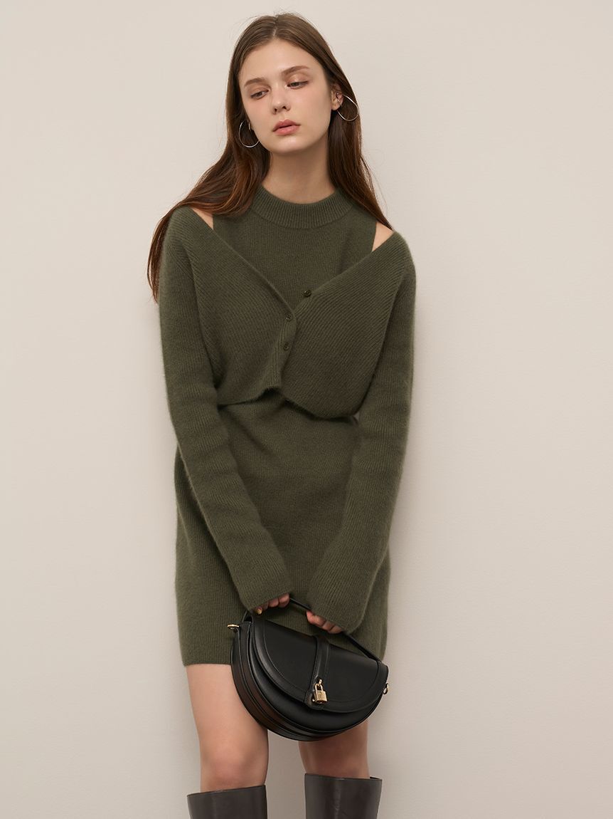 SNIDEL「ラクーン畦ショートカーディガン」|カーディガン|