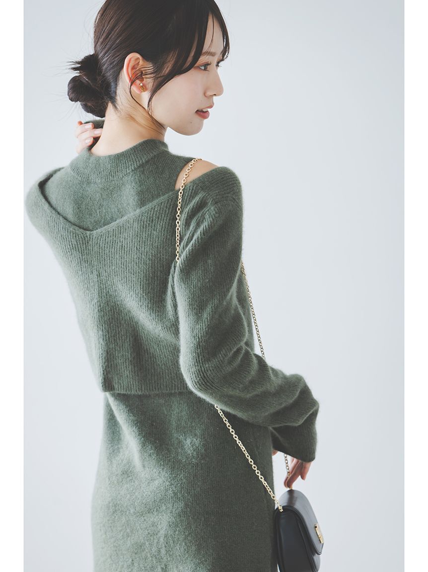 SNIDEL「ラクーン畦ショートカーディガン」|カーディガン|