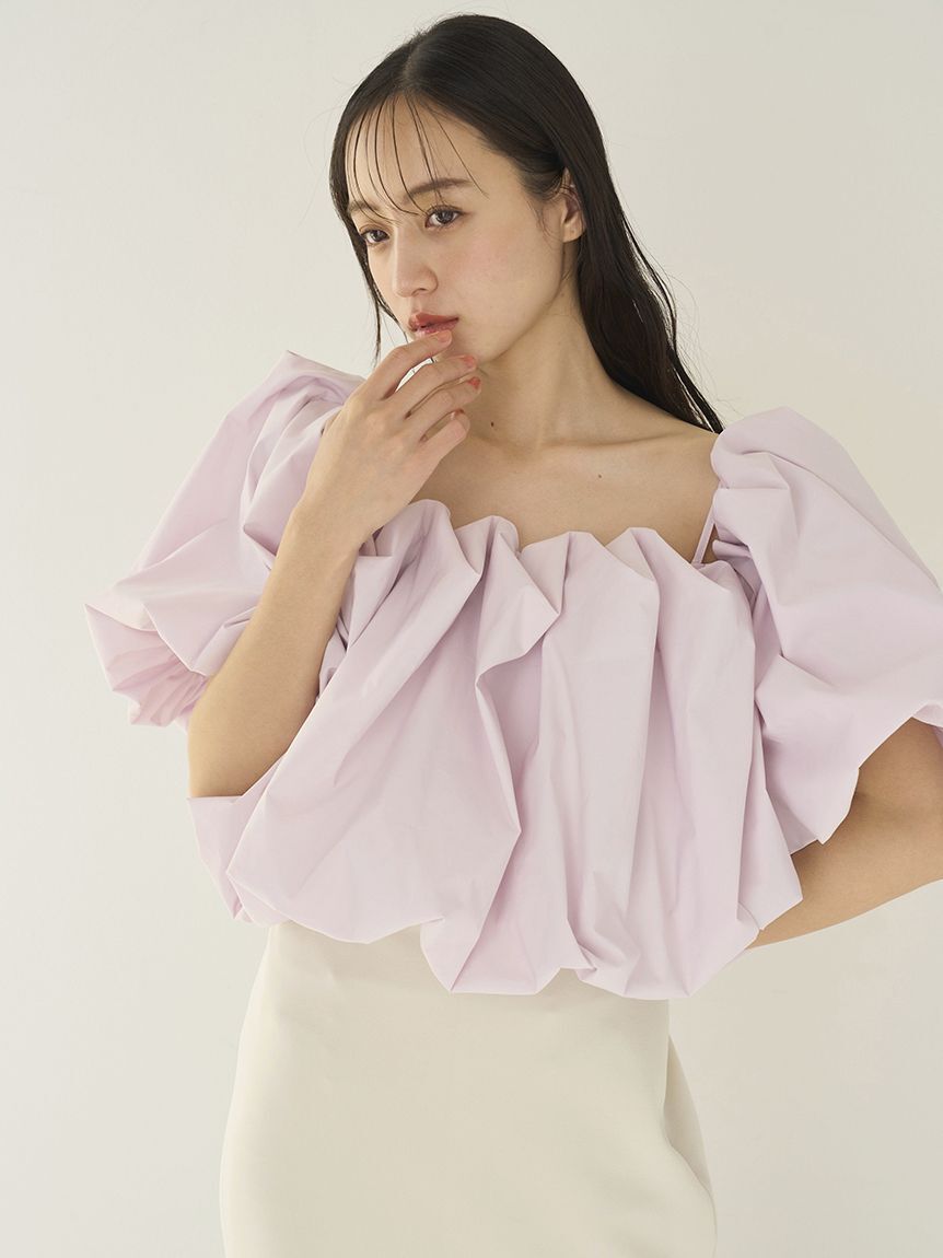 SNIDEL「オフショルタックバルーンブラウス」|シャツ・ブラウス|