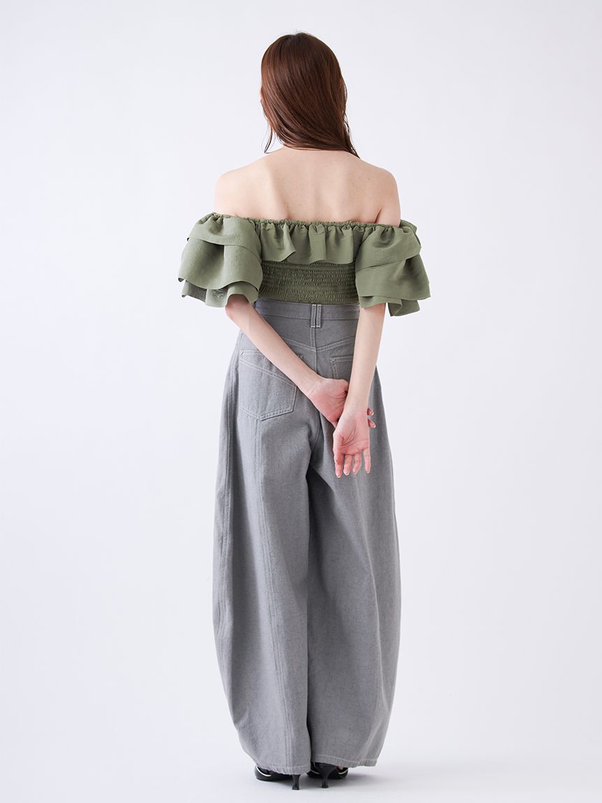 SNIDEL「オフショルボリュームフリルブラウス」|シャツ・ブラウス|