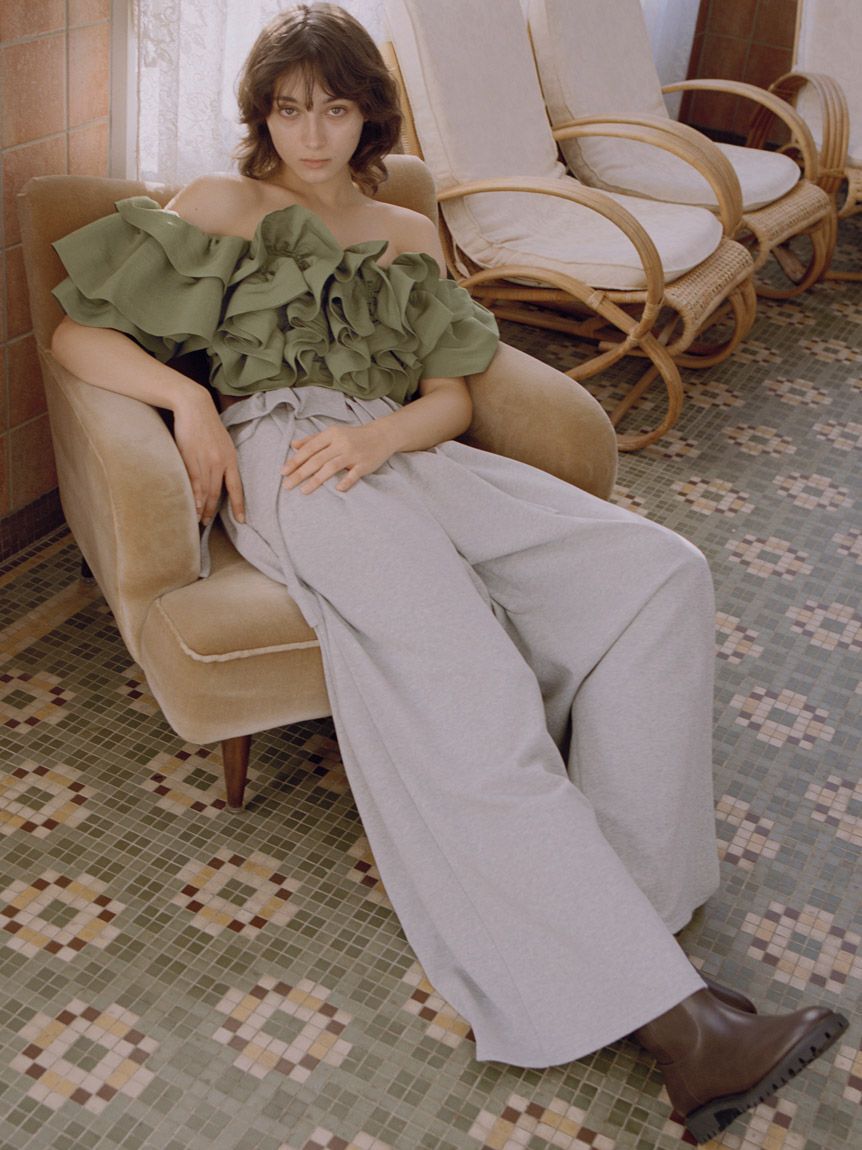 SNIDEL「オフショルボリュームフリルブラウス」|シャツ・ブラウス|