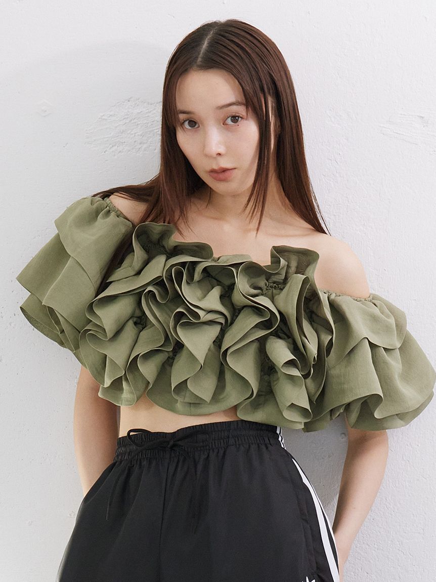SNIDEL「オフショルボリュームフリルブラウス」|シャツ・ブラウス|KKI