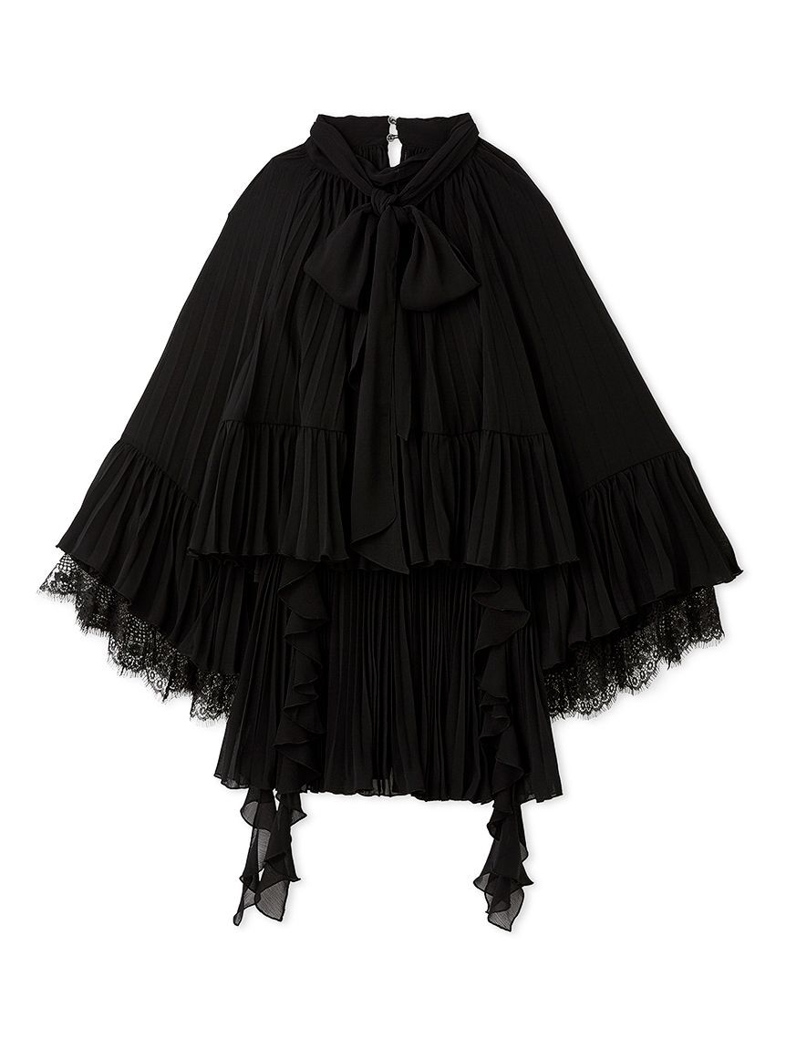 SNIDEL「レーストリムシフォンセットアップ」|ワンピース|BLK