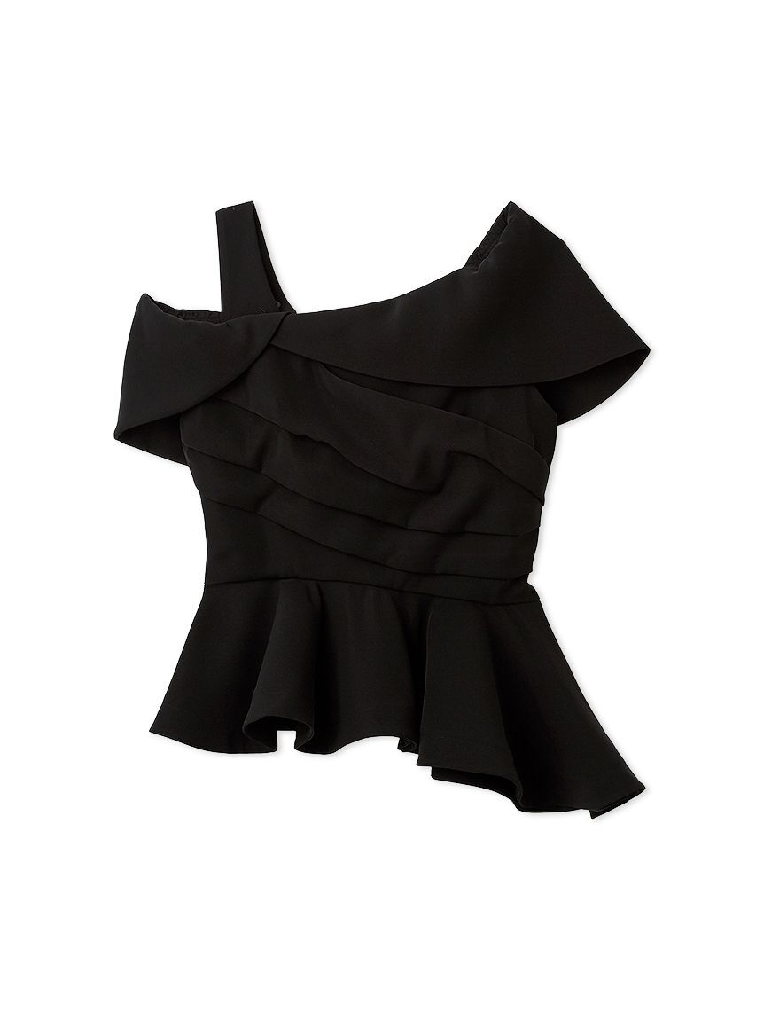 FRAY I.D「オフショルカラーアシメペプラムトップス」|Tシャツ・カットソー|BLK